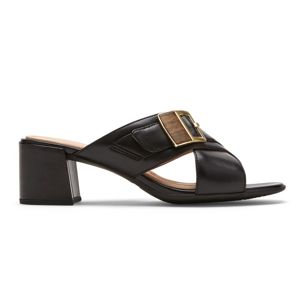 Sandálias Rockport Total Motion Alaina Buckle Slide Senhora - Pretas ( 270-VUEKZS )